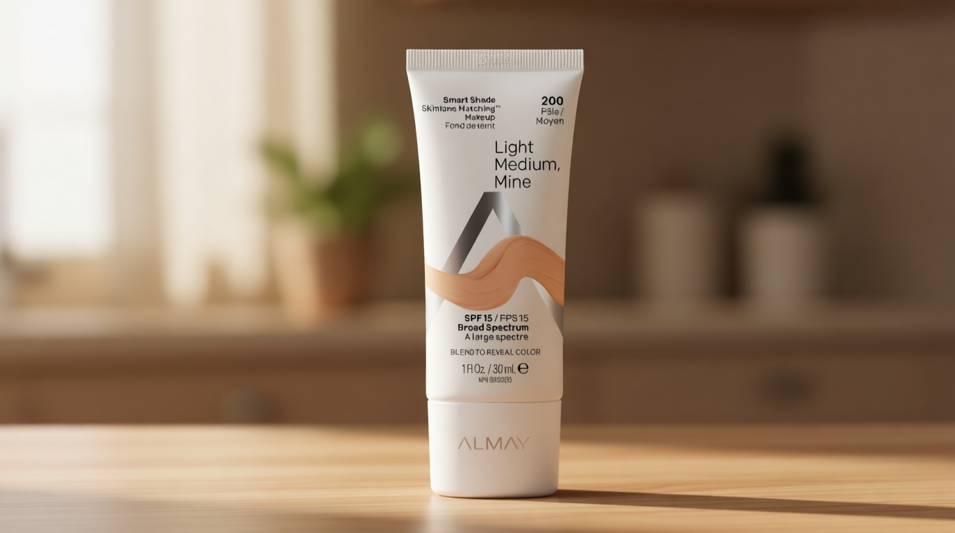 Almay Skintone Matching Foundation, Smart Shade Face Makeup with SPF 15, Hypoallergenic, Oil-Free, Dermatologist-Tested, 200 Light Medium Mine, 1 fl oz