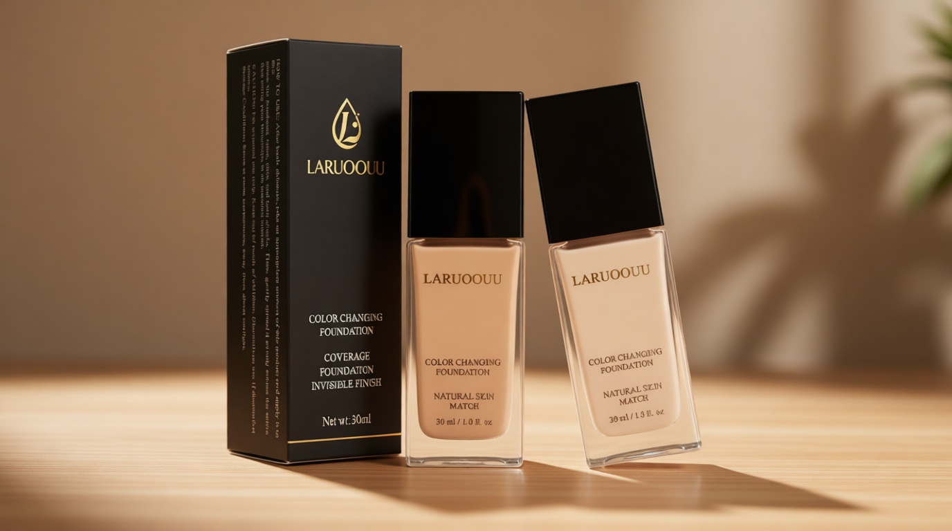 4-in-1 Color Changing Foundation, Long-Lasting, Waterproof, Sweat-Proof, Lightweight, Medium to Full Coverage, Natural Look for All Skin Types (1 Fl Oz (Pack of 2))