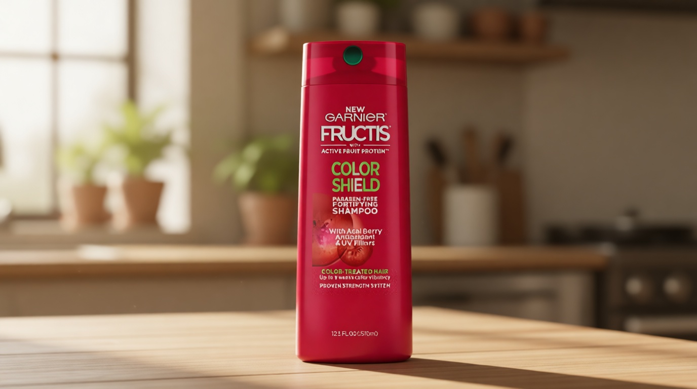 Garnier Fructis Color Shield Shampoo, Fortifying Shampoo for Color Treated Hair, Works on All Types and Shades of Hair, Vegan and Paraben Free, 12.5 fl. oz. (Packaging May Vary) Cradle to Cradle Certified