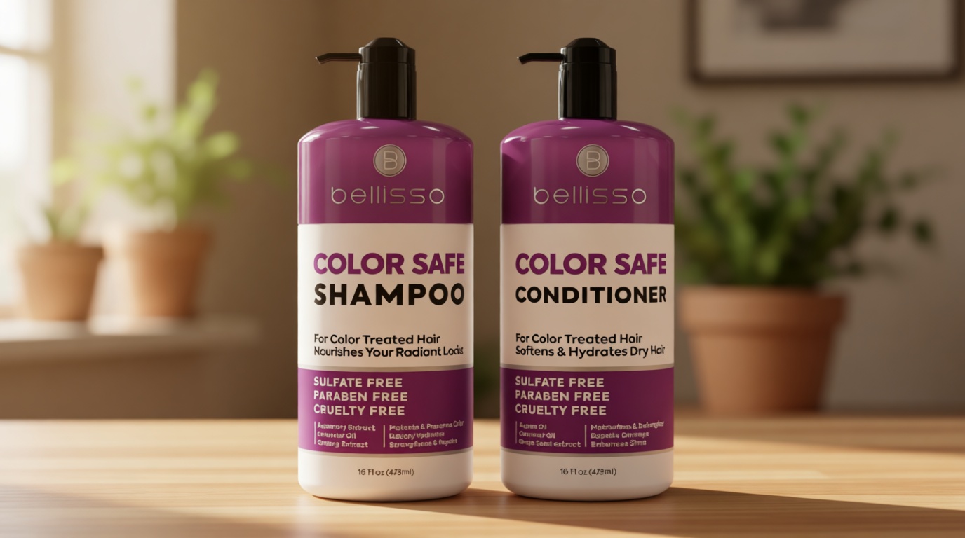 Color Safe Shampoo and Conditioner Set – Anti-Fade Protection for Color Treated, Dyed & Highlighted Hair – Sulfate & Paraben Free, Hydrating Formula with Rosemary, Coconut & Argan Oil for Women & Men