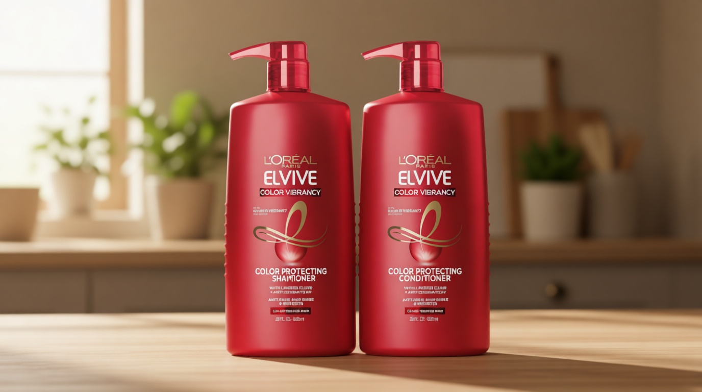 L'Oreal Paris Elvive Color Vibrancy Protecting Shampoo and Conditioner Set for Color Treated Hair, 28 Fl Oz (Set of 2)