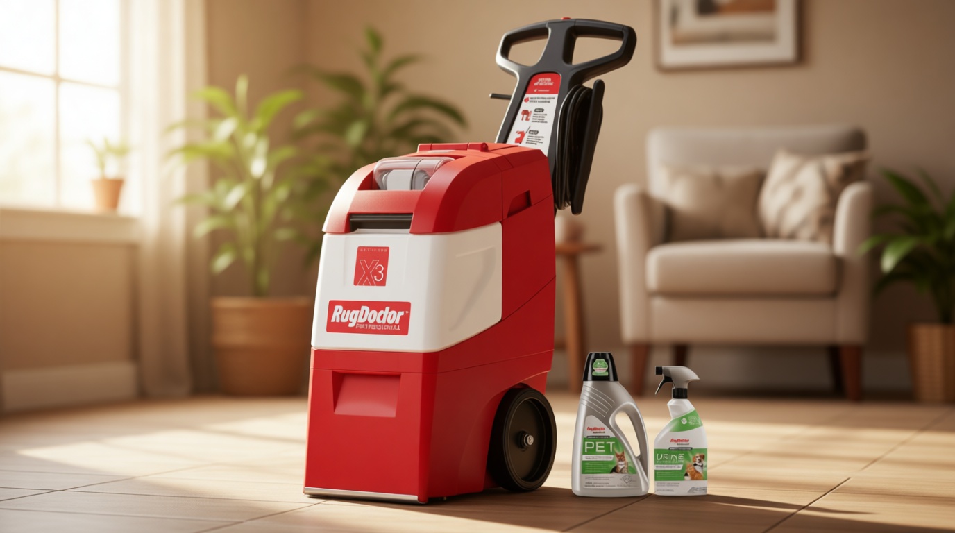 Rug Doctor X3 Commercial Carpet Cleaner - Pet Pro Pack, Includes Commercial Carpet Cleaning Machine, 48 oz. Pet Stain & Odor Carpet Cleaner and 22 oz. Urine Eliminator