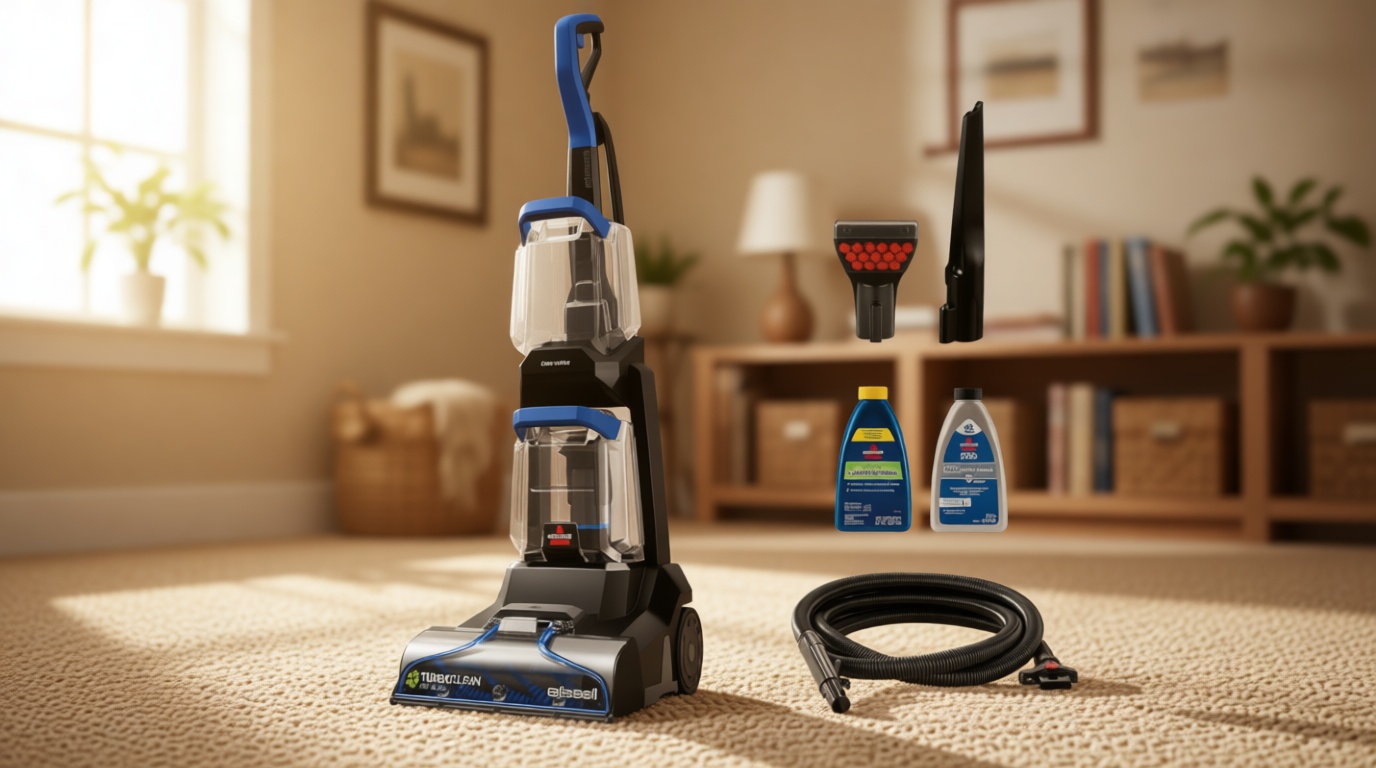 BISSELL TurboClean Pet XL Upright Carpet Cleaner, Upholstery Tough Stain Tool & Formula included, 3746