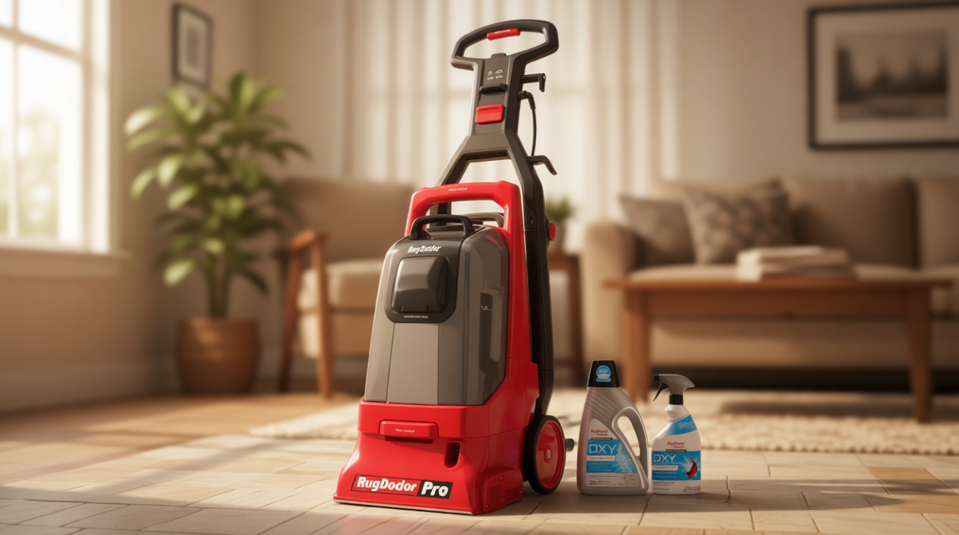 Rug Doctor Pro Deep Commercial Carpet Cleaning Machine, Oxy Bundle, Includes 48 oz. Oxy Cleaning Solution and 22 oz. Professional Oxy Spot & Pre-Treat Cleaner