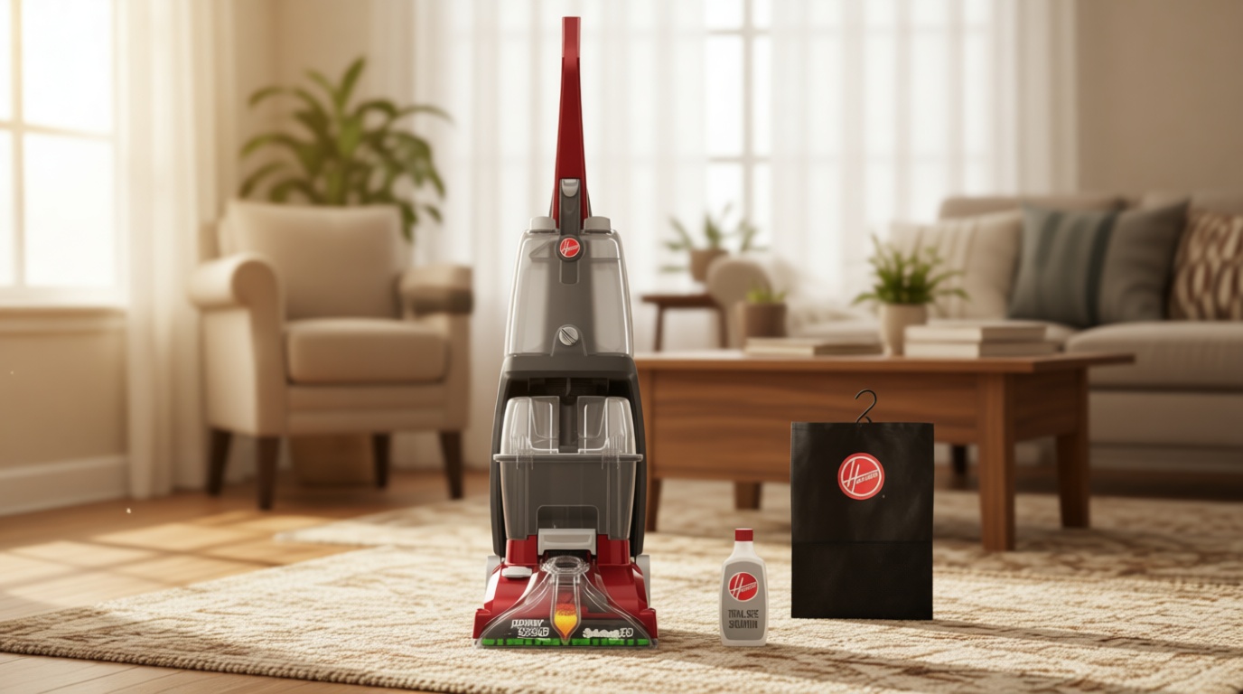 Hoover PowerScrub Deluxe Carpet Cleaner Machine, Deep Cleaning Carpet Shampooer Machine, SpinScrub Brushes, HeatForce Drying, Pet & Upholstery Tools, Pair with Hoover Carpet Cleaner Solution