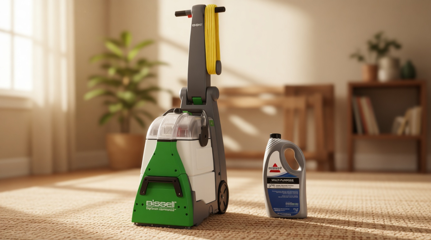 Bissell BigGreen Commercial BG10 Deep Cleaning 2 Motor Extracter Machine w/ Upholstery Tool, and 32 OZ Shampoo Bundle