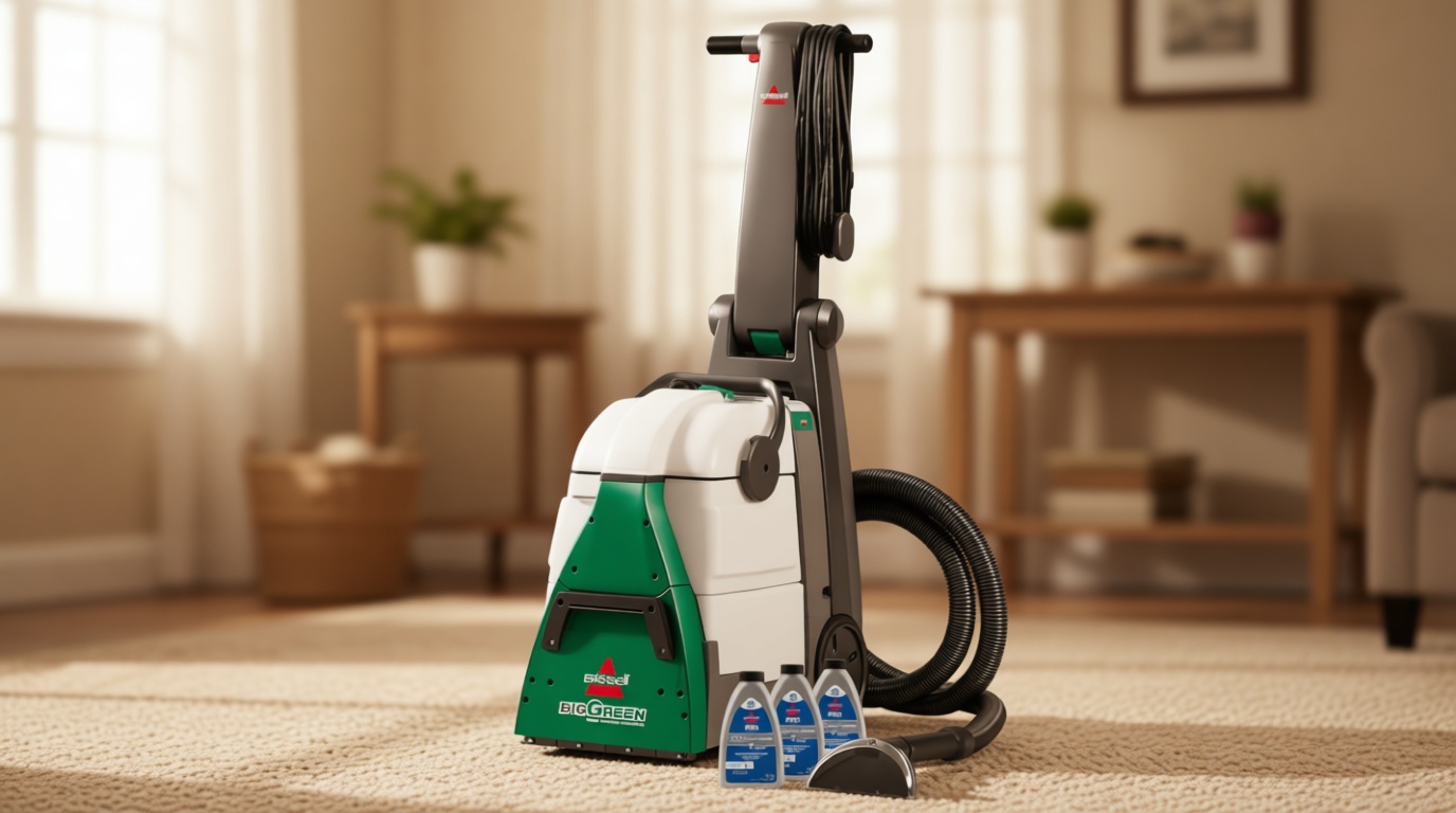 BISSELL® Big Green® Professional Carpet Cleaner with XL DirtLifter PowerBrush, 9-inch Long Reach Hose, 6-inch Tough Stain Tool, Includes BISSELL PRO MAX Formula with Stain Protect Technology