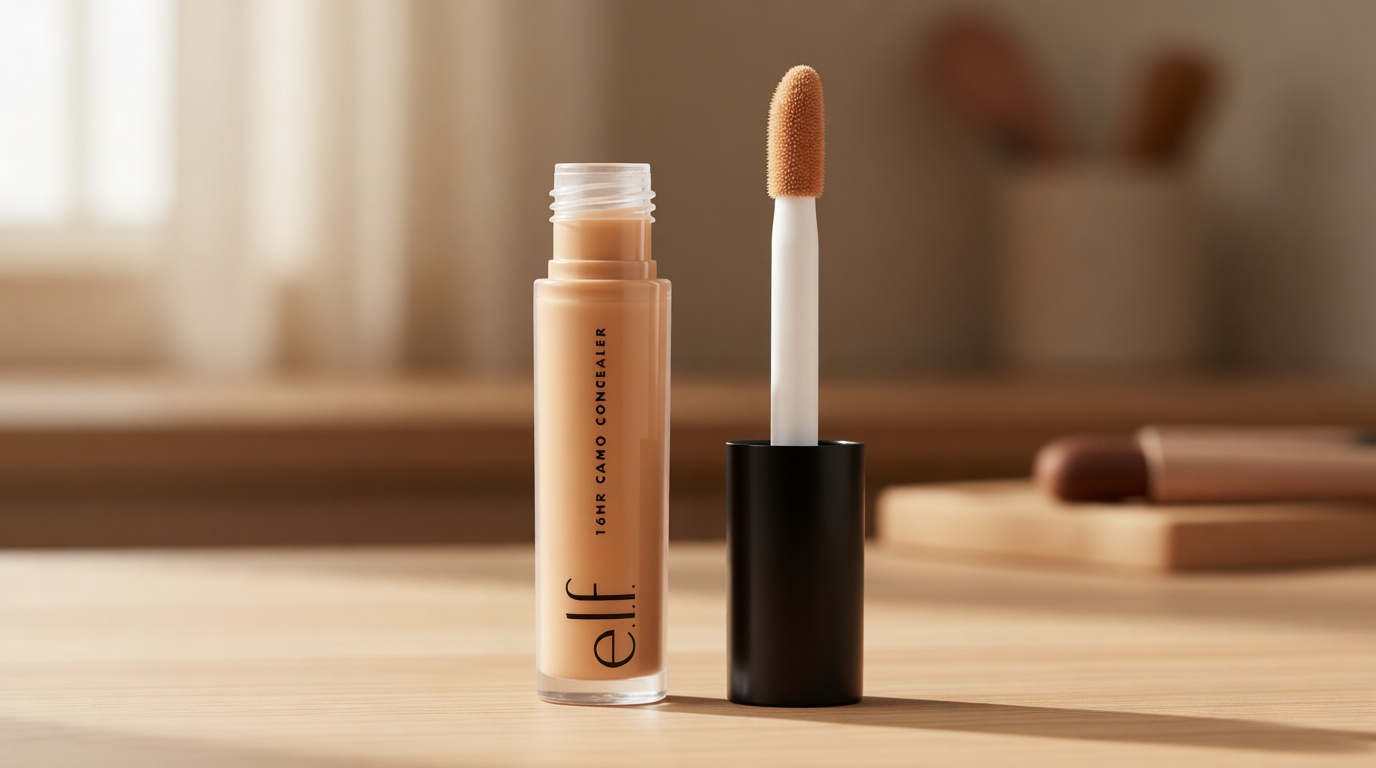 e.l.f. 16HR Camo Concealer, Full Coverage, Matte Finish Under-Eye & Blemish Corrector, Hydrating Formula, 16-Hour Crease-Resistant Wear, Medium Sand