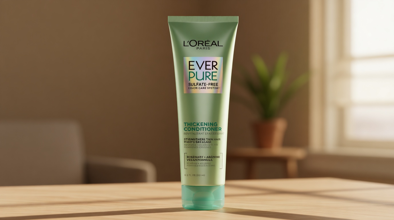 L'Oreal Paris Thickening Sulfate Free Conditioner, Thickens + Strengthens Thin, Fragile Hair, Hair Care with Rosemary Leaf, EverPure, 8.5 Fl Oz (Packaging May Vary)