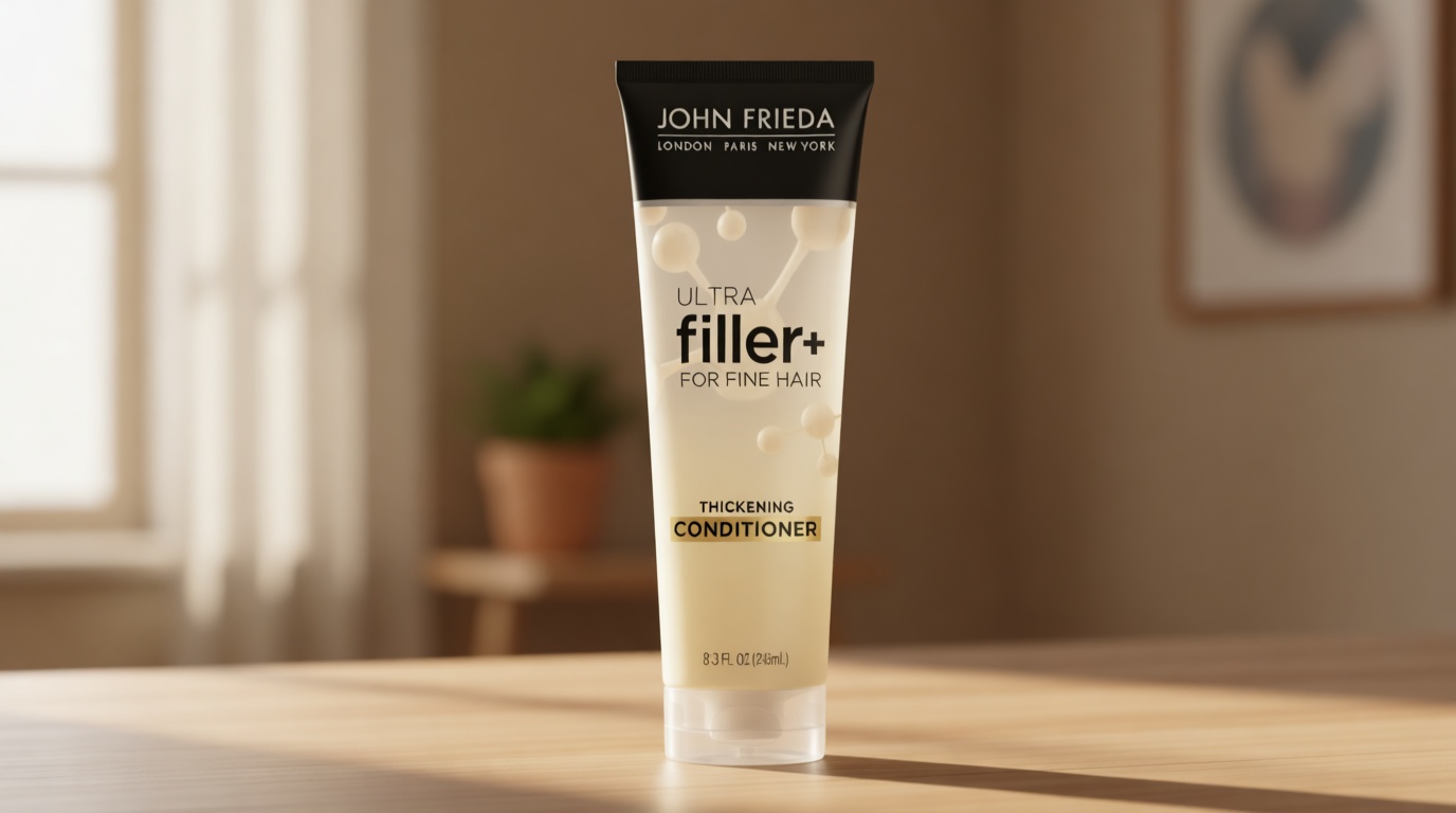 John Frieda ULTRAfiller+ Thickening Conditioner, Strengthening Conditioner for Damaged or Thin Hair, Infused with Biotin and Hyaluronic Acid to Strengthen Hair for Thicker Fuller Results, 8.3 Oz