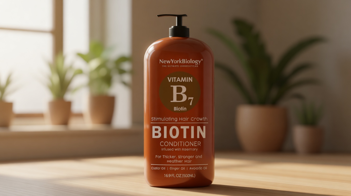 New York Biology Biotin Conditioner for Hair Growth and Thinning Thickening Formula for Hair Loss Treatment For Men & Women Anti Dandruff - 16.9 fl Oz