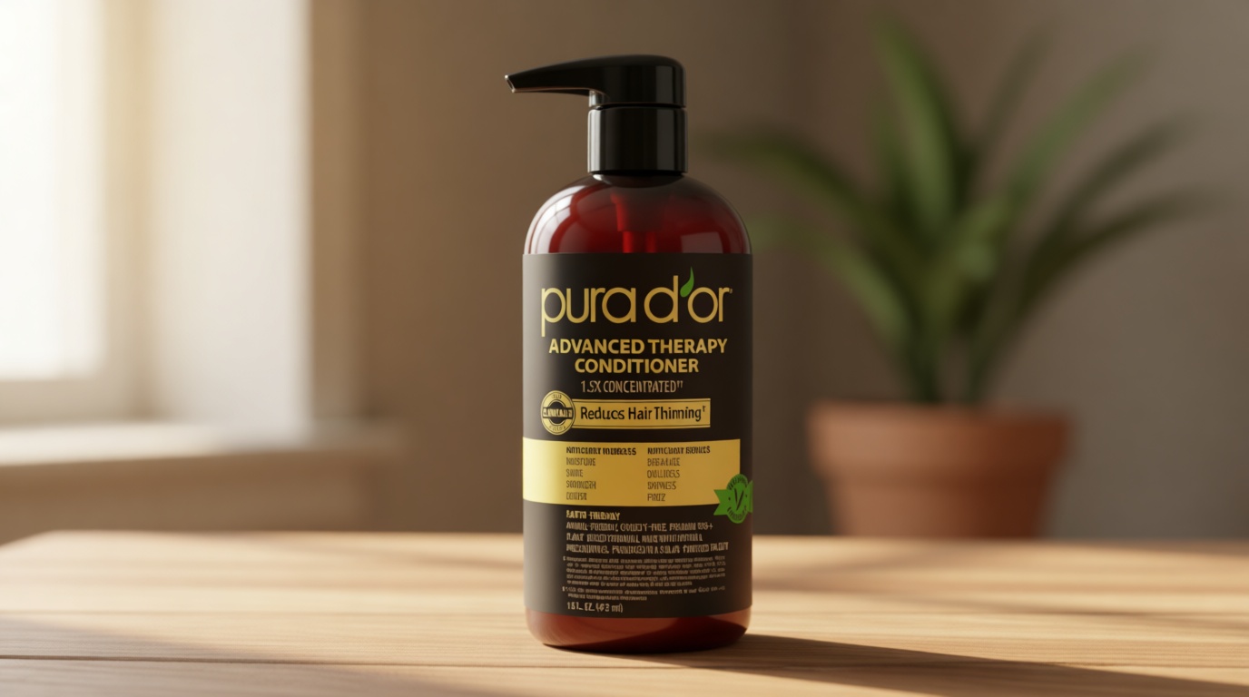 PURA D'OR Advanced Therapy Conditioner (16oz) For Increased Moisture, Strength, Volume & Texture, No Sulfates, Contains Argan Oil & Biotin, All Hair Types, Men & Women (Packaging May Vary)