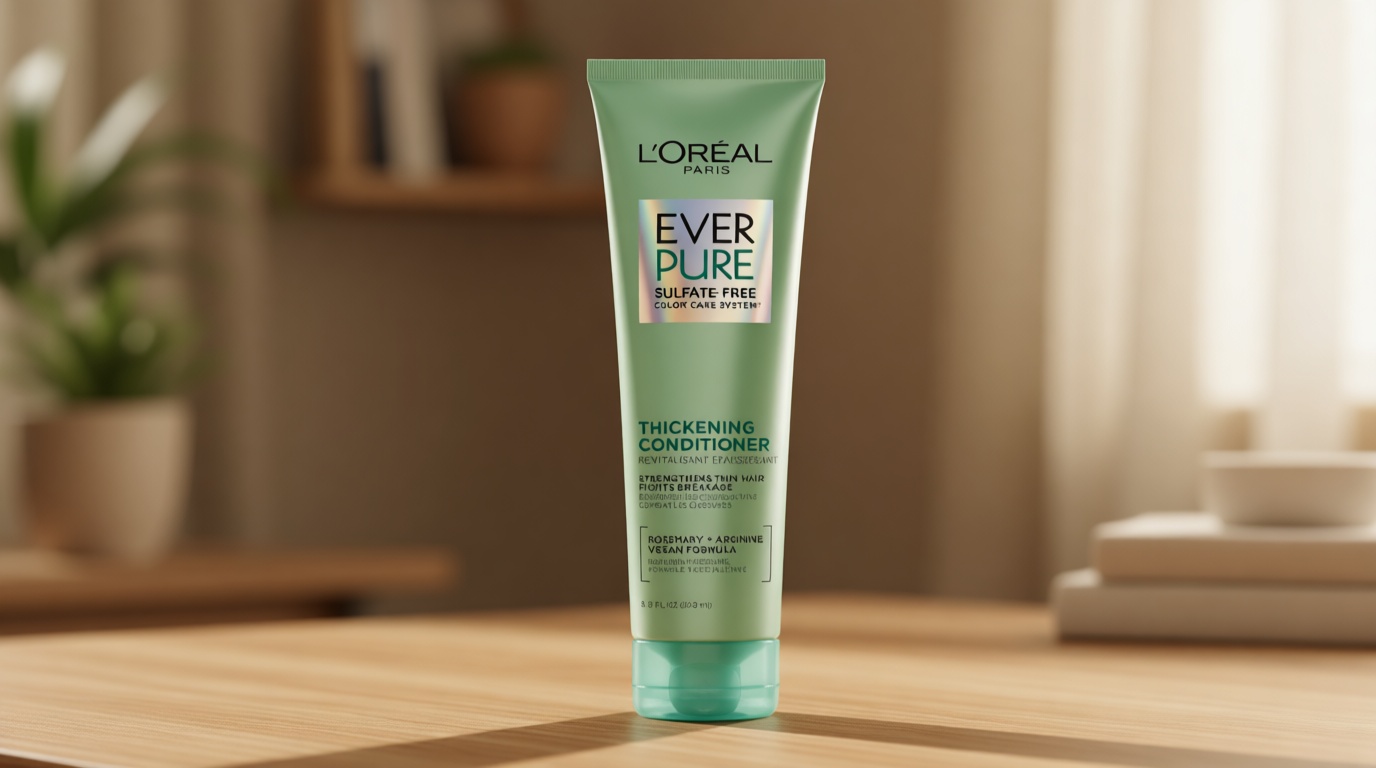 L'Oreal Paris Thickening Sulfate Free Conditioner, Thickens + Strengthens Thin, Fragile Hair, Hair Care with Rosemary Leaf, EverPure, 8.5 Fl Oz (Packaging May Vary)