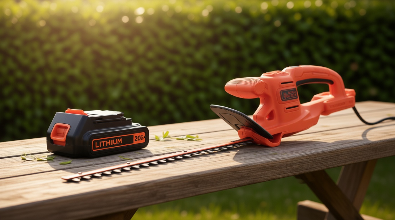 BLACK+DECKER 20V MAX Hedge Trimmer Cordless, 18 inch Blade, (1) Battery and Charger Included, Light Weight Reduced Vibration, Bush Trimmer Hedger (LHT218C1)