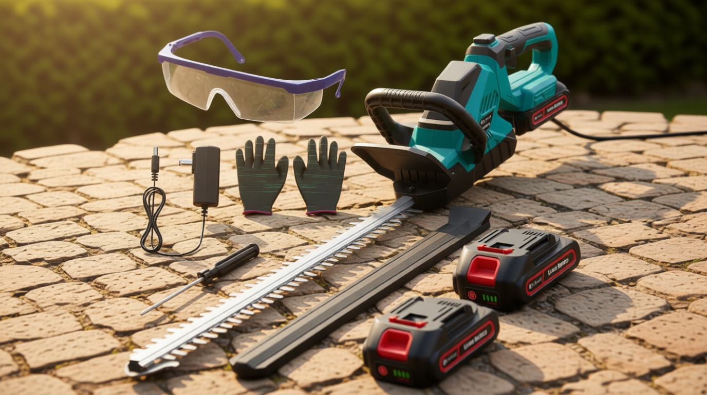 20'' Hedge Trimmer Cordless with Battery, Electric Handheld Bush Clipper with 2 Pack Rechargeable Batteries, 3000RPM 180° Rotatable Head, 2/3'' Blade Gap, Gardening Gifts for Mother's Day