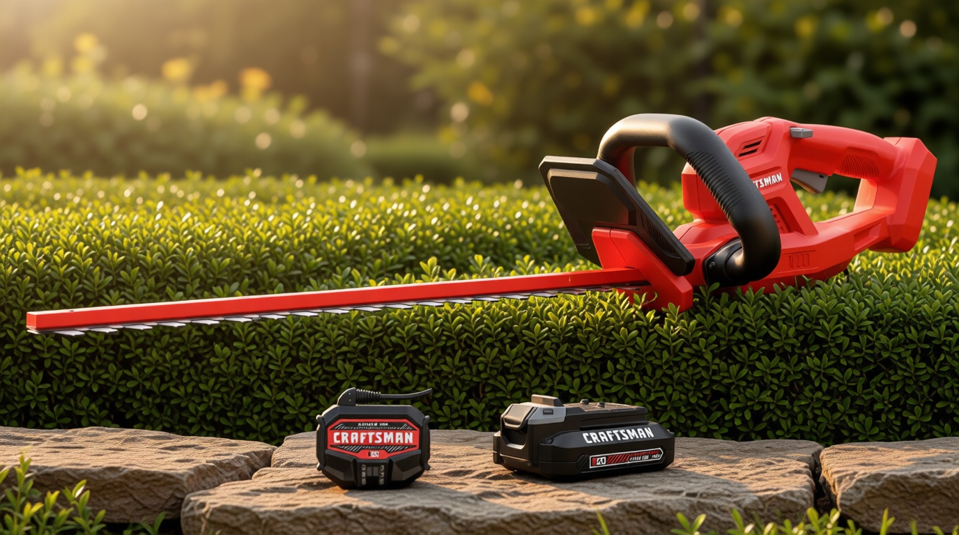 CRAFTSMAN V20 Cordless Hedge Trimmer with Battery and Charger Included, 20 in. Blade, Rechargeable Bush Trimmer Cordless, Lightweight (CMCHT810C1)