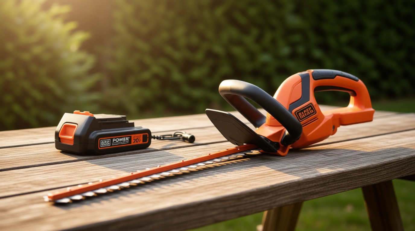 BLACK+DECKER 20V MAX Cordless Hedge Trimmer, Battery and Charger Included, 22 Inch Steel Blade Lightweight Bush Trimmer, Soft Grip, Less Vibration (LHT2220)