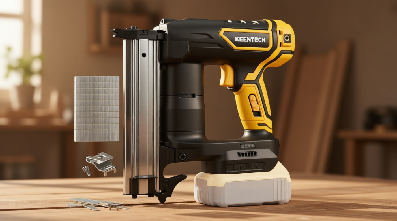 18 GA Cordless Brad Nailer for Dewalt 20V Battery (No Battery), Cordless Nail Gun with 1000PCS 3/8"–1-1/4" Nails, Electric Brad Nailer with Powerful Driving Force, 2 Firing Modes, for Baseboard & Wood