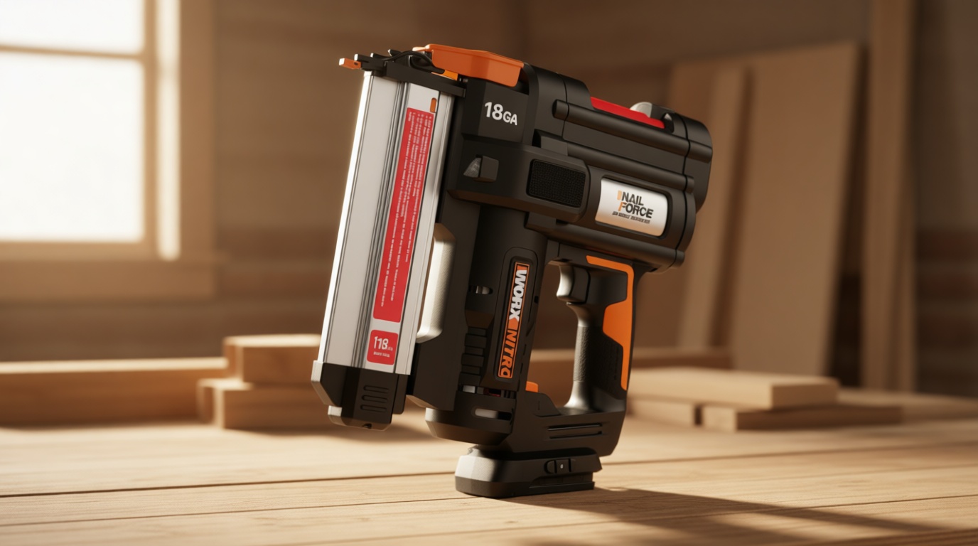 Worx Nitro 20V 18GA Brad Nailer Cordless Fires 80 Nails Per Minute, Cordless Nail Gun Anti-Ejection, Nail Gun Battery Powered Tool-Free Jam Release WX842L.9 Power Share – Tool only