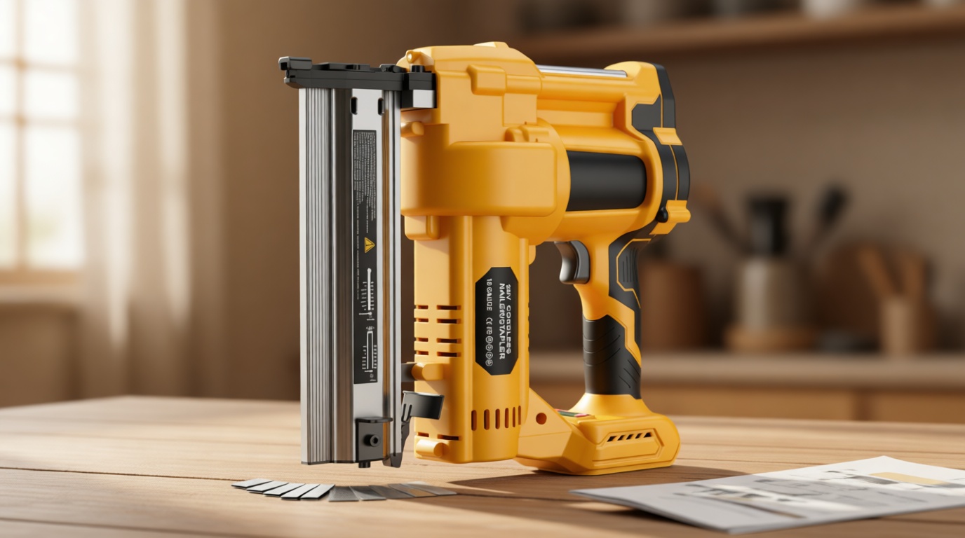 Cordless 2" Brad Nailer Compatible with DeWalt 20V Battery (No Battery), 2-in-1 Electric Nail Gun/Staple Gun, 18 Gauge Nail Gun Battery Powered with 1000 Nails for Wood Carpentry, 7.2LB