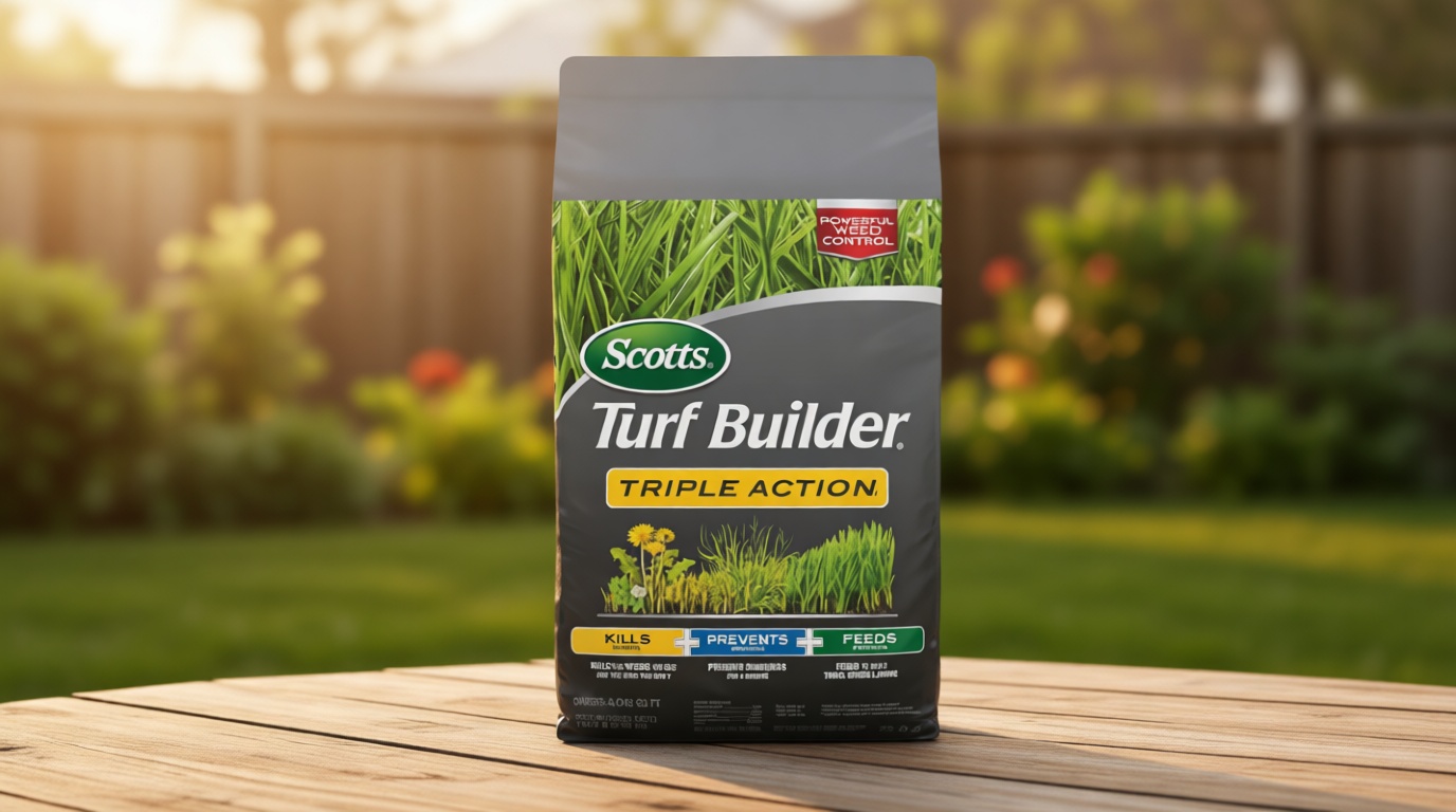 Scotts Turf Builder Triple Action1 - Weed Control, Lawn Weed Killer, Crabgrass Preventer, and Grass Fertilizer for Lawns, Covers 4,000 sq. ft., 11.31 lb.
