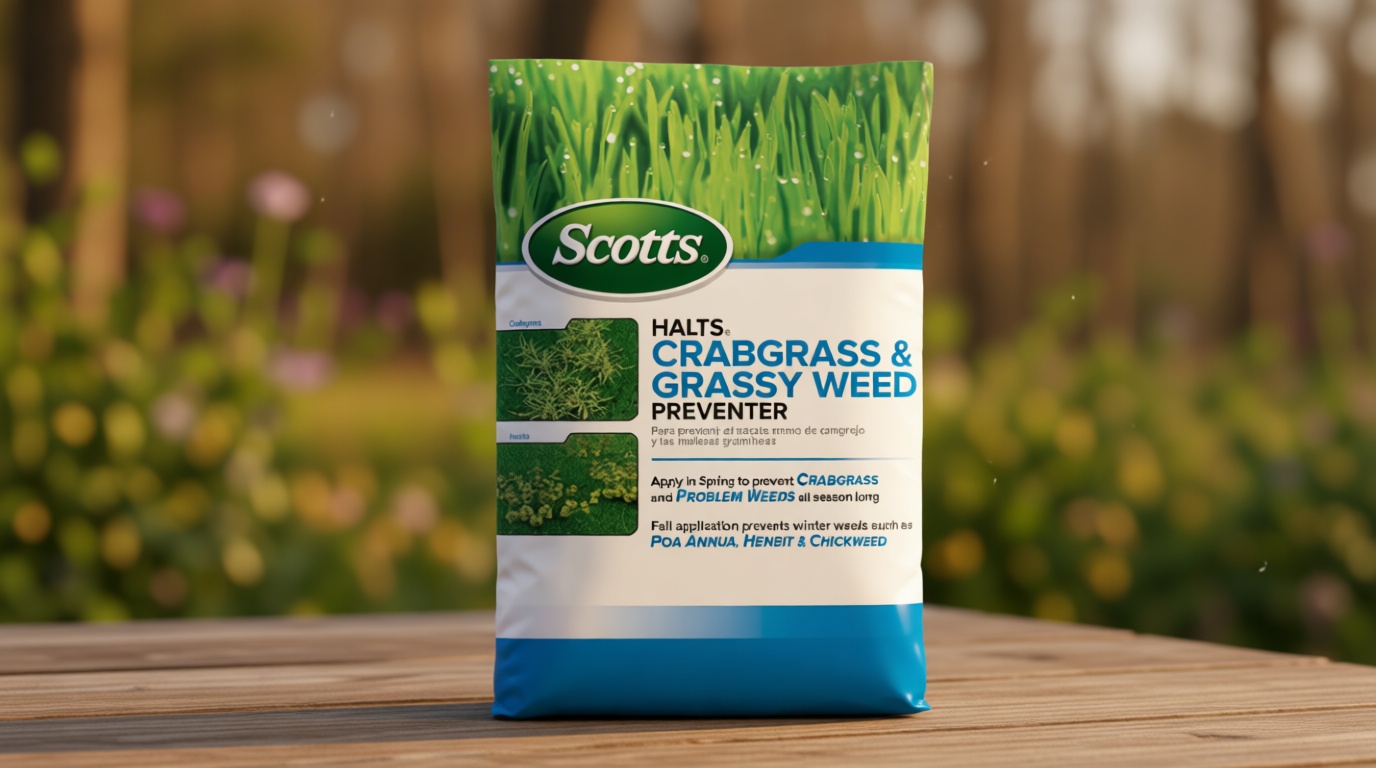 Scotts Halts Crabgrass & Grassy Weed Preventer - Crabgrass Preventer, Pre Emergent Weed Control for Lawns, Prevents Chickweed & More, Treats up to 5,000 sq. ft., 10.06 lb.
