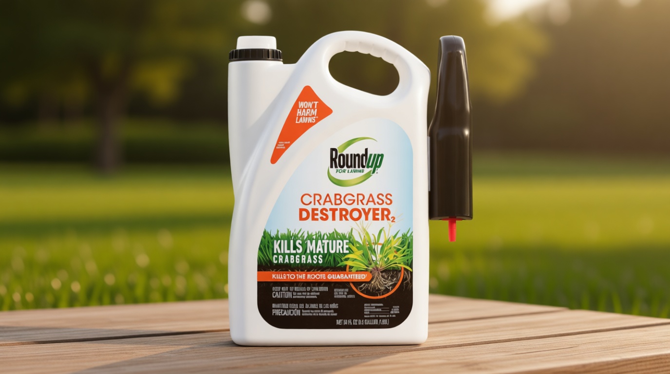 Roundup for Lawns Crabgrass Destroyer2, Tough Weed Killer, Kills Crabgrass, Foxtail, Goosegrass, Ready-to-Use, 64 oz.