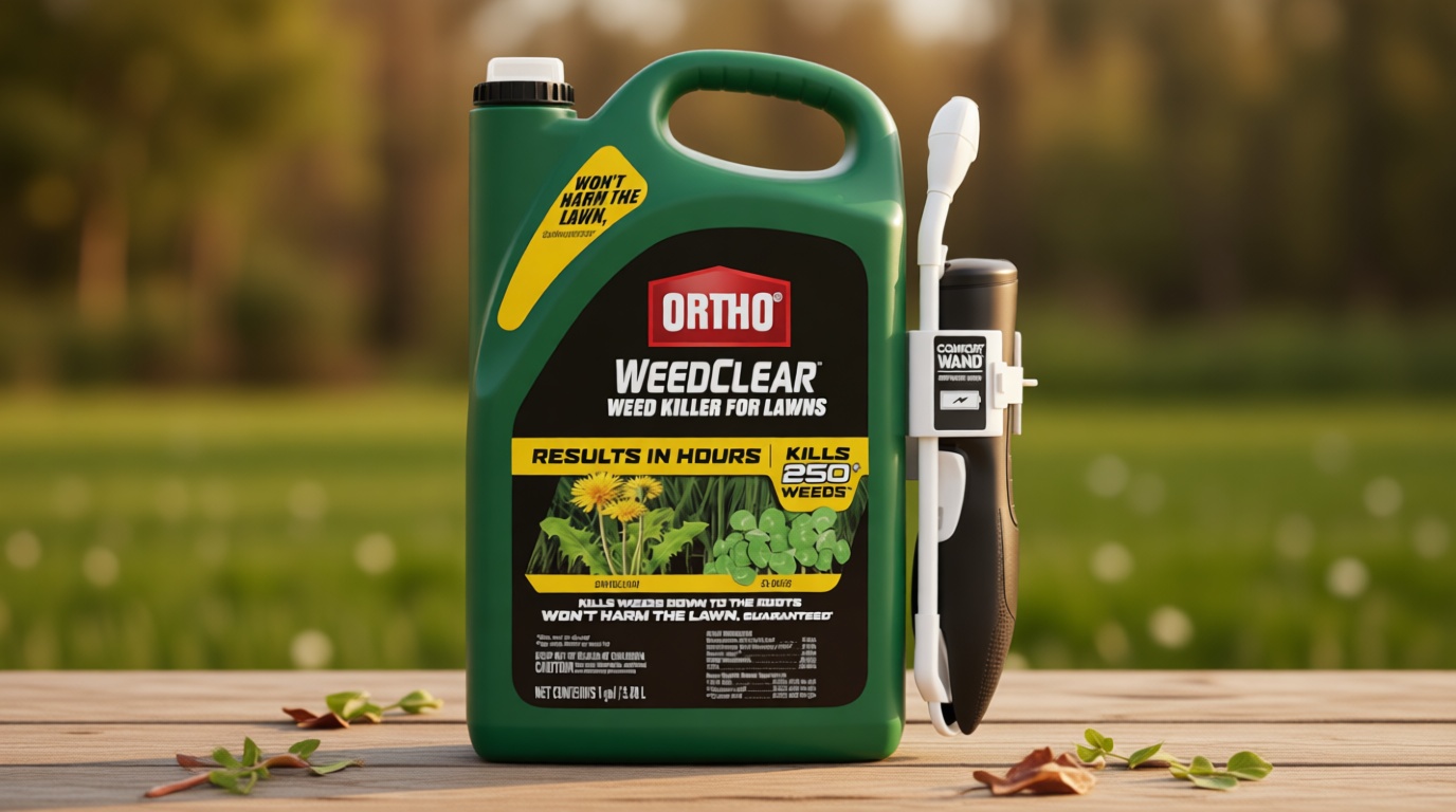 Ortho WeedClear Weed Killer for Lawns with Comfort Wand - Ready-To-Use, Weed Killer Herbicide, Won't Harm Grass (When Used as Directed), Kills Dandelion & Clover, 1 gal.