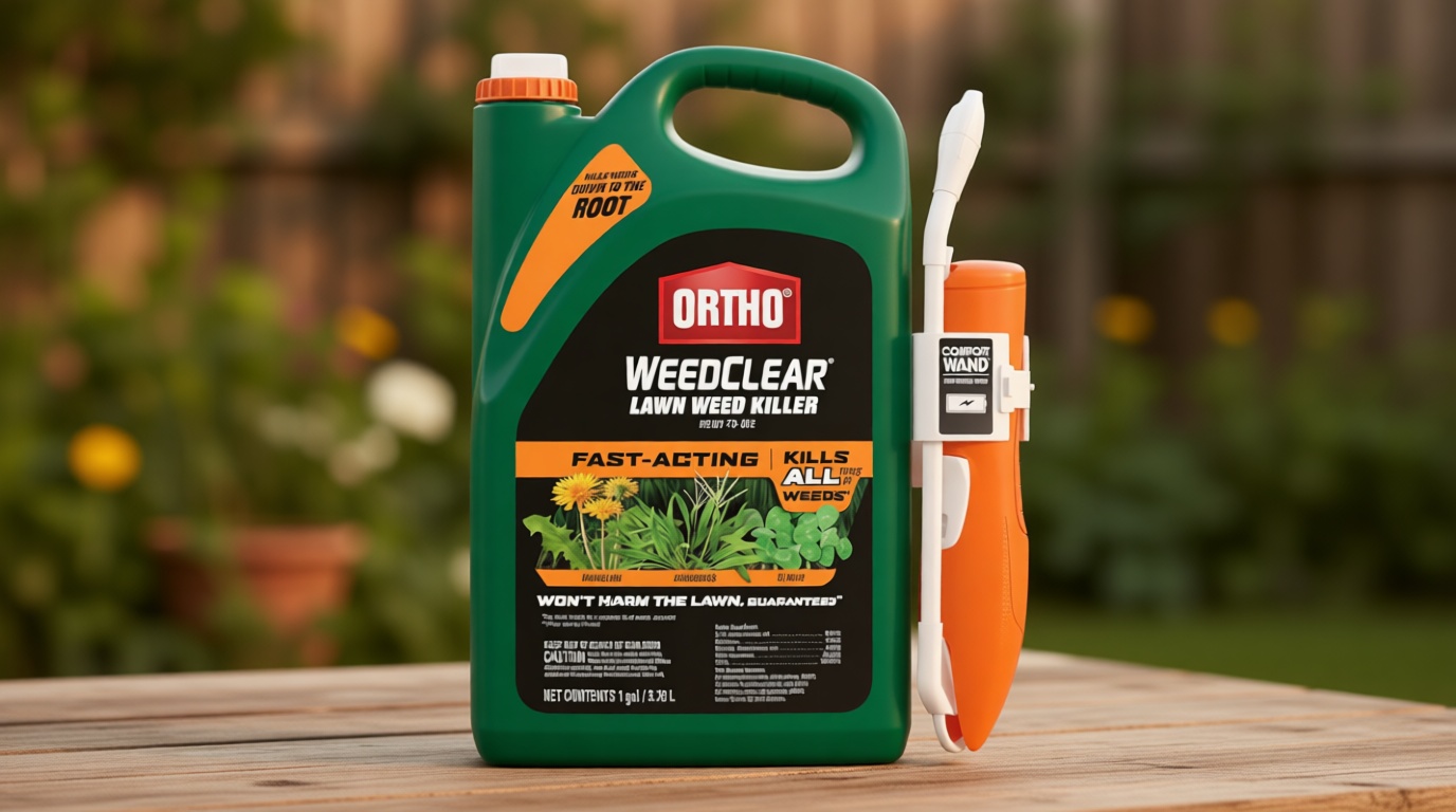Ortho WeedClear Lawn Weed Killer Ready-to-Use with Comfort Wand, Kills Crabgrass, Dandelion and Clover, 1 gal.