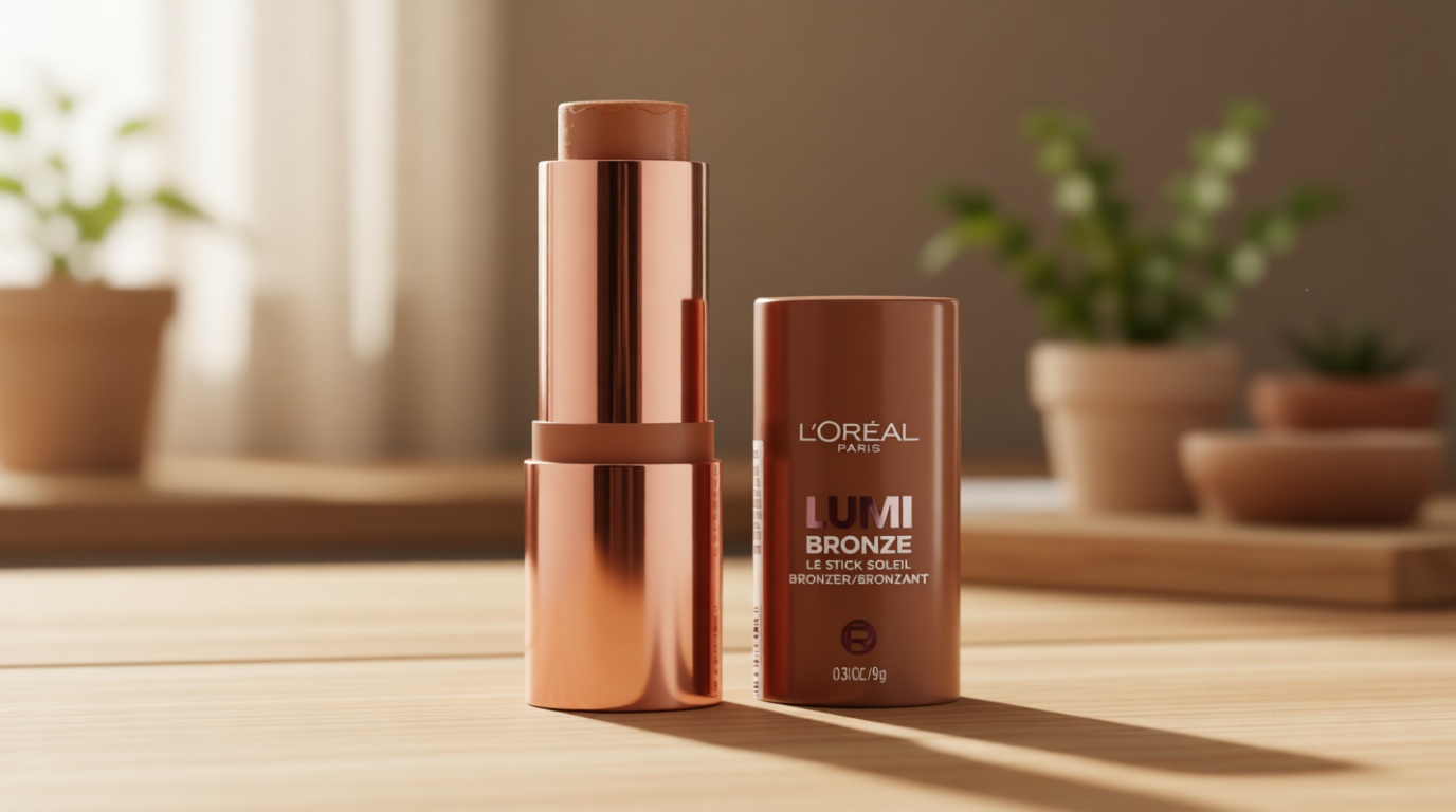 L'Oreal Paris Lumi Bronze Le Stick Soleil Bronzer Stick, Cream-To-Powder Bronzer For A Sunkissed Face Makeup Glow, 110 Toasted Sunlight [Amazon-developed Certification] Compact by Design