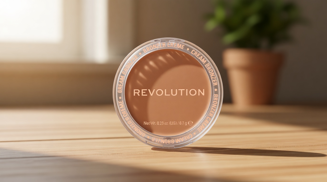 Revolution Beauty London, Ultra Cream Face Bronzer, Buildable & Blendable Cream Contour, Vegan & Cruelty-Free, Light, 0.24 oz