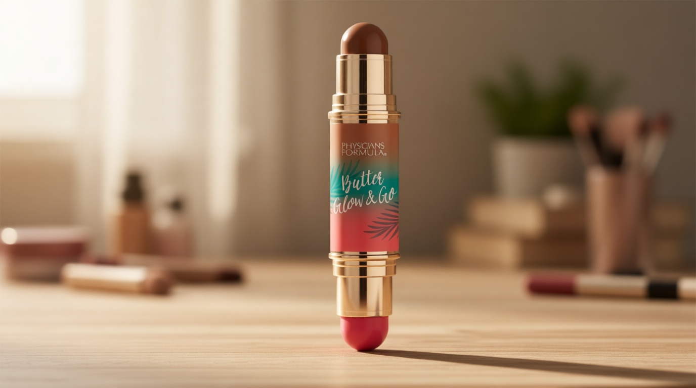 Physicians Formula Butter Glow & Go Multiuse Stick, Ultra-Creamy Radiant Finish Formula with Murumuru Butter, Vegan & Cruelty-Free- Berry Tan