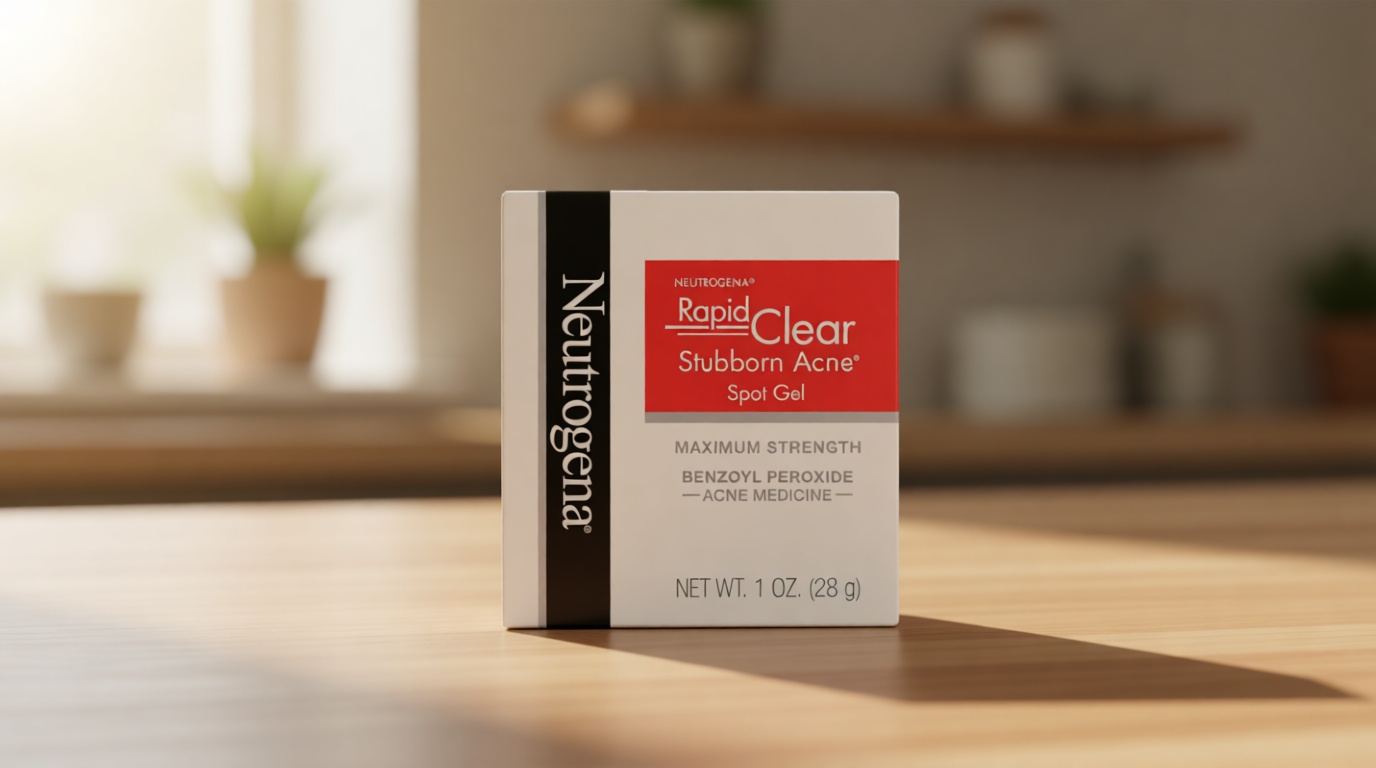 Neutrogena Rapid Clear Stubborn Acne Spot Treatment Gel, Maximum Strength 10% Benzoyl Per-oxide Treatment Medication for Acne Prone Skin, Pimple Cream Reduces Size & Redness, 1 oz