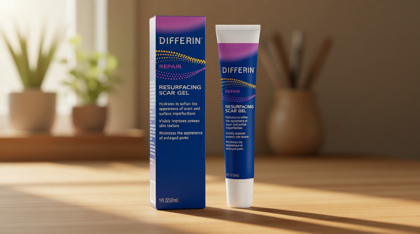Differin Gel Acne Scar Spot Treatment for Face, Resurfacing Scar Gel, Gentle Skin Care for Acne Prone Sensitive Skin, 1 Oz (Packaging May Vary)