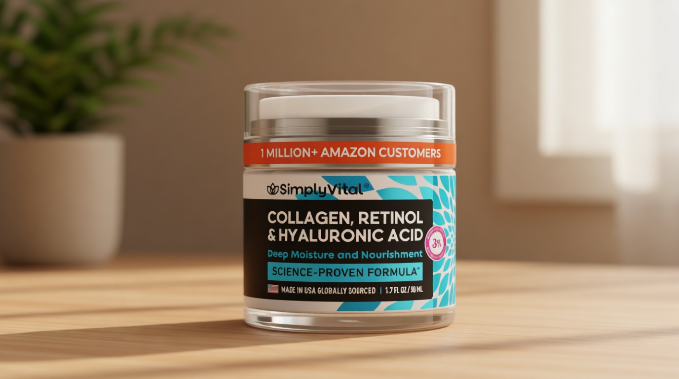 Anti-Aging Face Moisturizer with Retinol, Collagen & Hyaluronic Acid - Made in USA - Moisturizer Face Cream for Women & Men - Firming & Hydrating Neck Cream - Day & Night Skin Care - 1.7 fl oz ClimatePartner certified