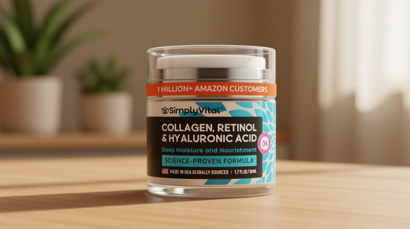 Anti-Aging Face Moisturizer with Retinol, Collagen & Hyaluronic Acid - Made in USA - Moisturizer Face Cream for Women & Men - Firming & Hydrating Neck Cream - Day & Night Skin Care - 1.7 fl oz ClimatePartner certified