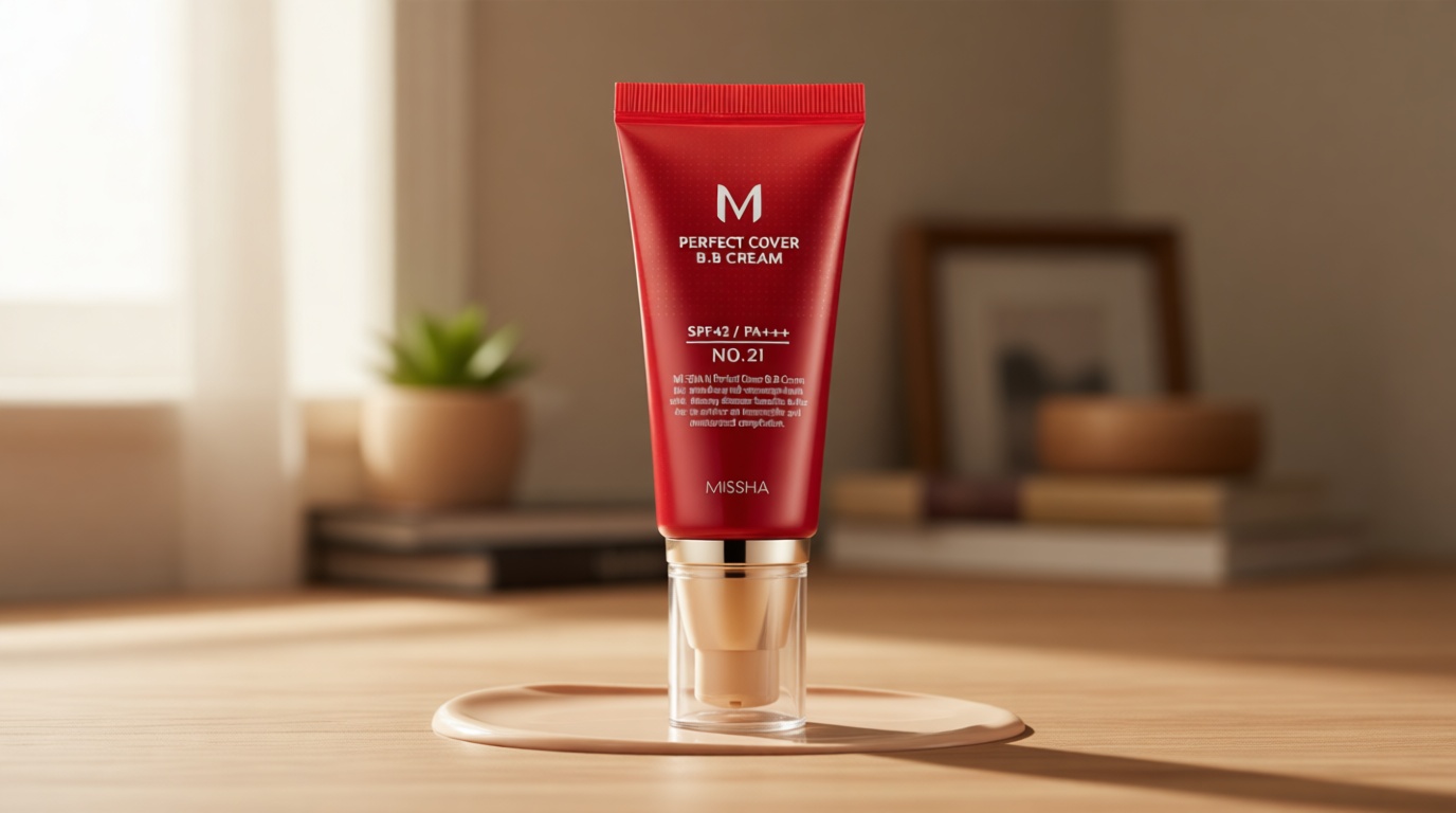 MISSHA M Perfect Cover BB Cream No.21 Light Beige - Light with Cool Undertone SPF 42 PA +++ 1.69 Fl Oz - Tinted Moisturizer for face with SPF