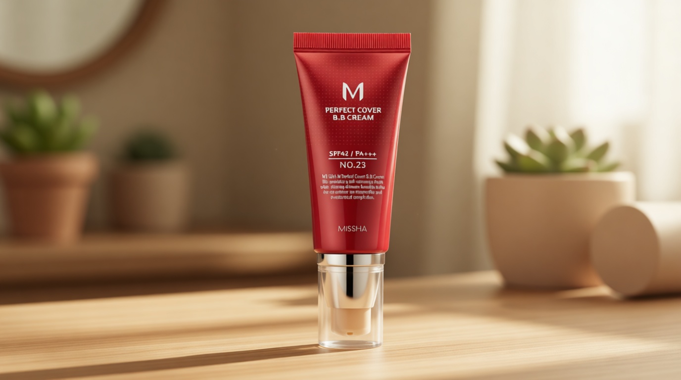 MISSHA M Perfect Cover BB Cream No.23 Natural Beige -Light/Medium with Cool/Neutral Undertone SPF 42 PA +++ 1.69 Fl Oz - Tinted Moisturizer for face with SPF