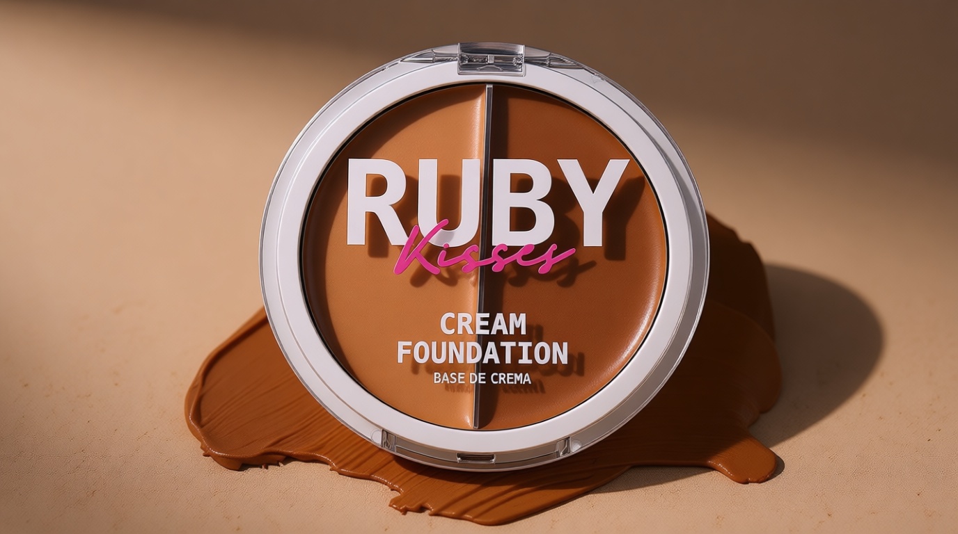Ruby Kisses 3D Face Creator Cream Foundation & Concealer, 12 Hours Long Lasting, Medium to Full Coverage, Non-Greasy, Ideal for Makeup & Contour Palette (Level 15) Compact by Design
