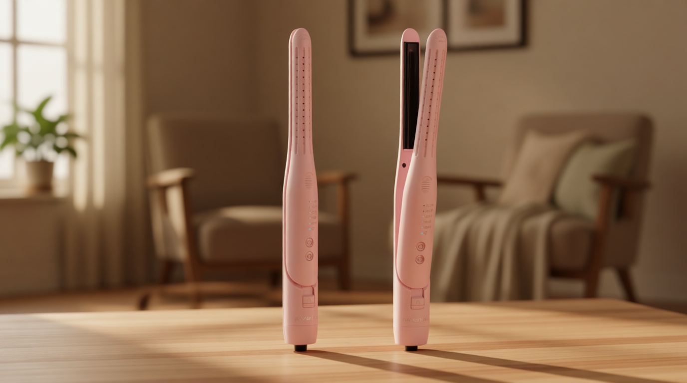 Wavytalk 0.65" Pencil Flat Iron, Cool Curl Pencil, Small Airflow Styler and Straightener for Short Hair, Pixie Cut and Edges, Curling Iron for Short Hair with 360º Cool Airflow for Long-Lasting Hold