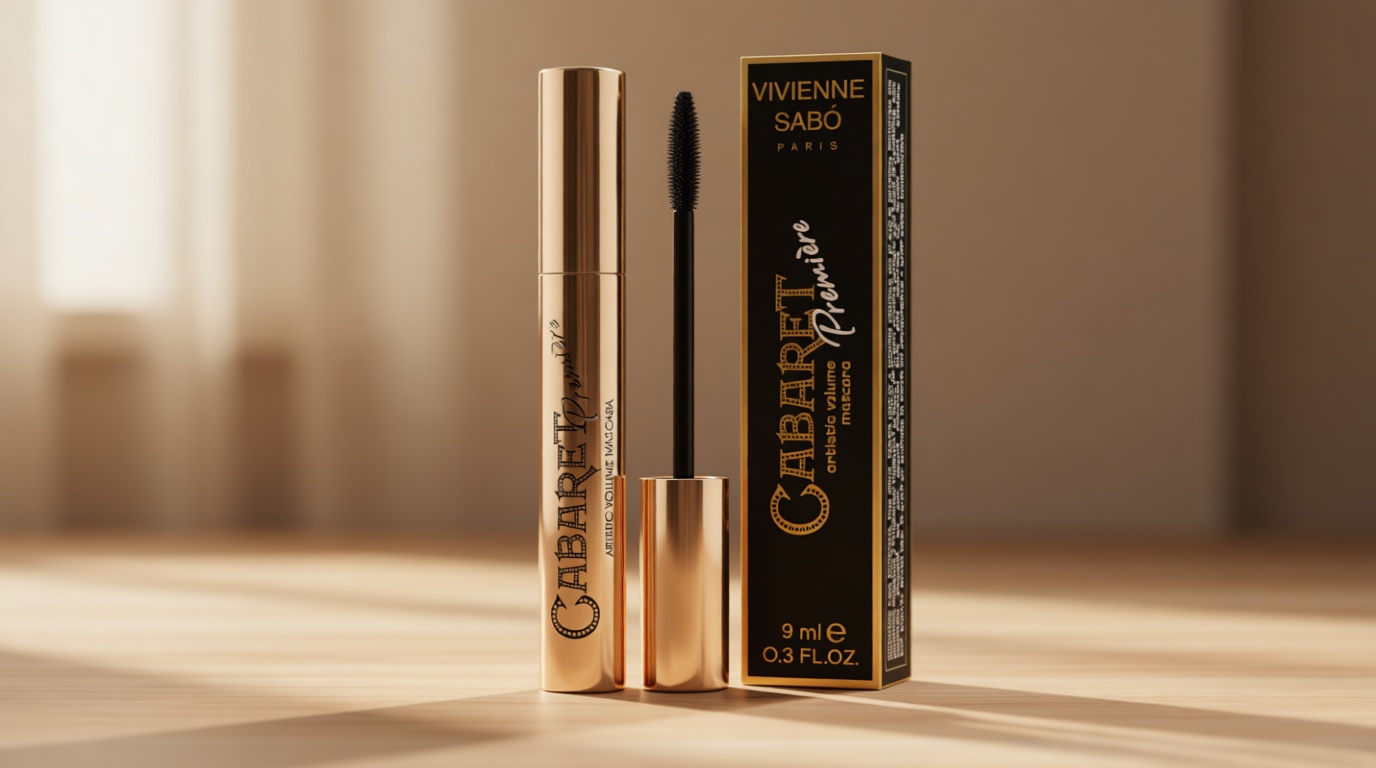 Vivienne Sabó Cabaret Premiere Black Mascara, Volume and Length, Defining, Curling, No Flaking, No Clumping, Smudge Proof, Washable, Cruelty-Free, Made in Europe, (01 Black), 0.3 Fl Oz, 1 Pack