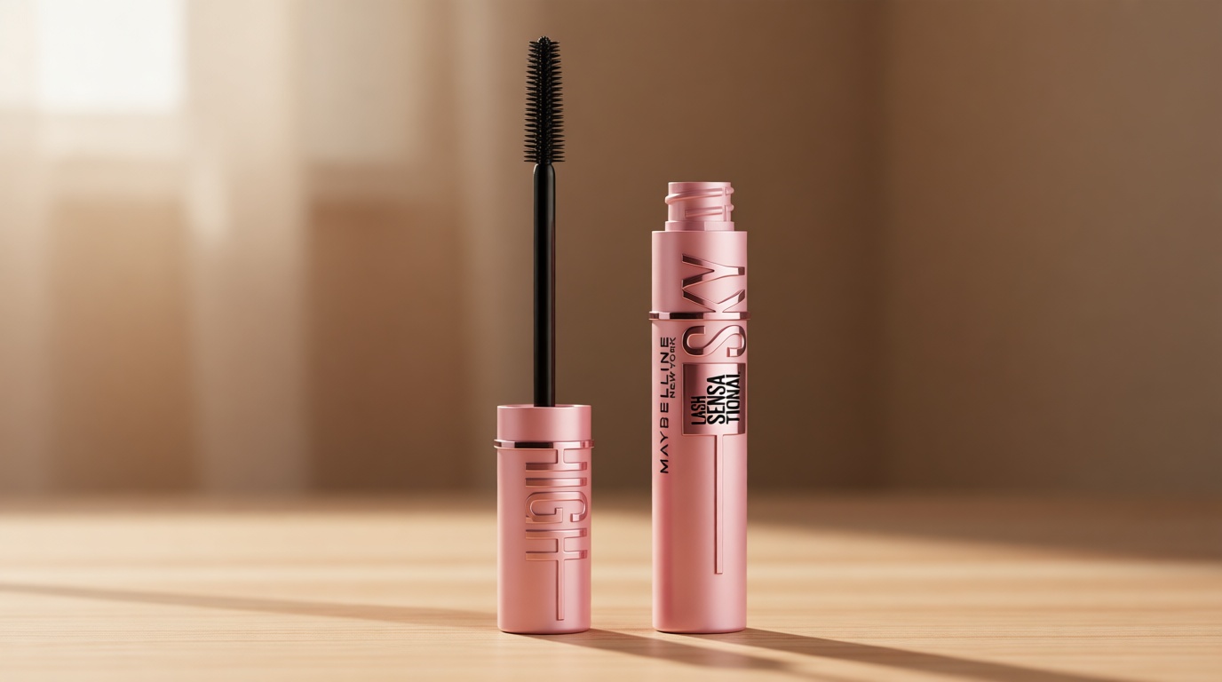 Maybelline Lash Sensational Sky High Washable Mascara Makeup, Volumizing, Lengthening, Defining, Curling, Multiplying, Buildable Formula, Very Black, 1 Count