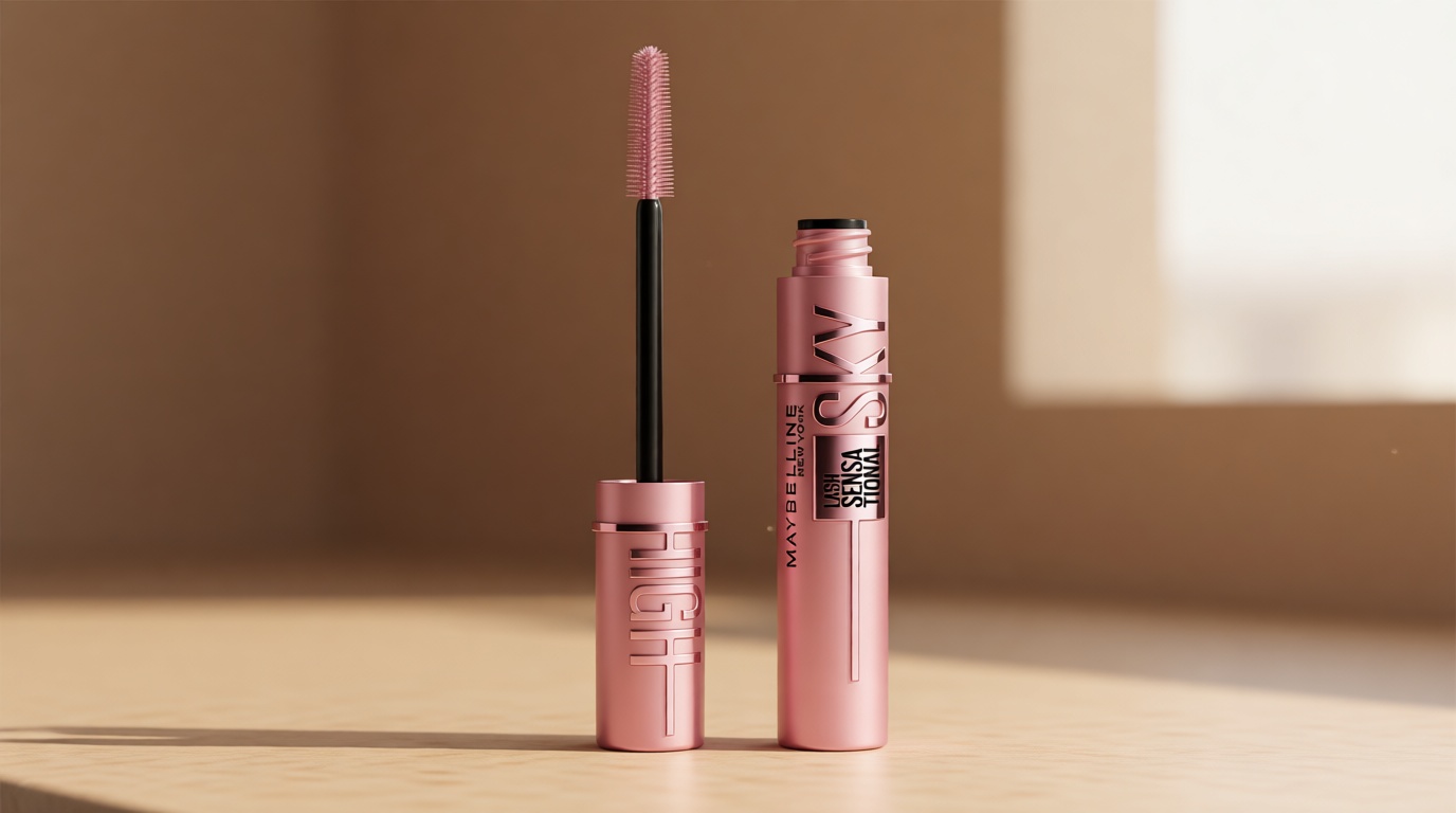 Maybelline Lash Sensational Sky High Washable Mascara Makeup, Volumizing, Lengthening, Defining, Curling, Multiplying, Buildable Formula, Blackest Black, 1 Count
