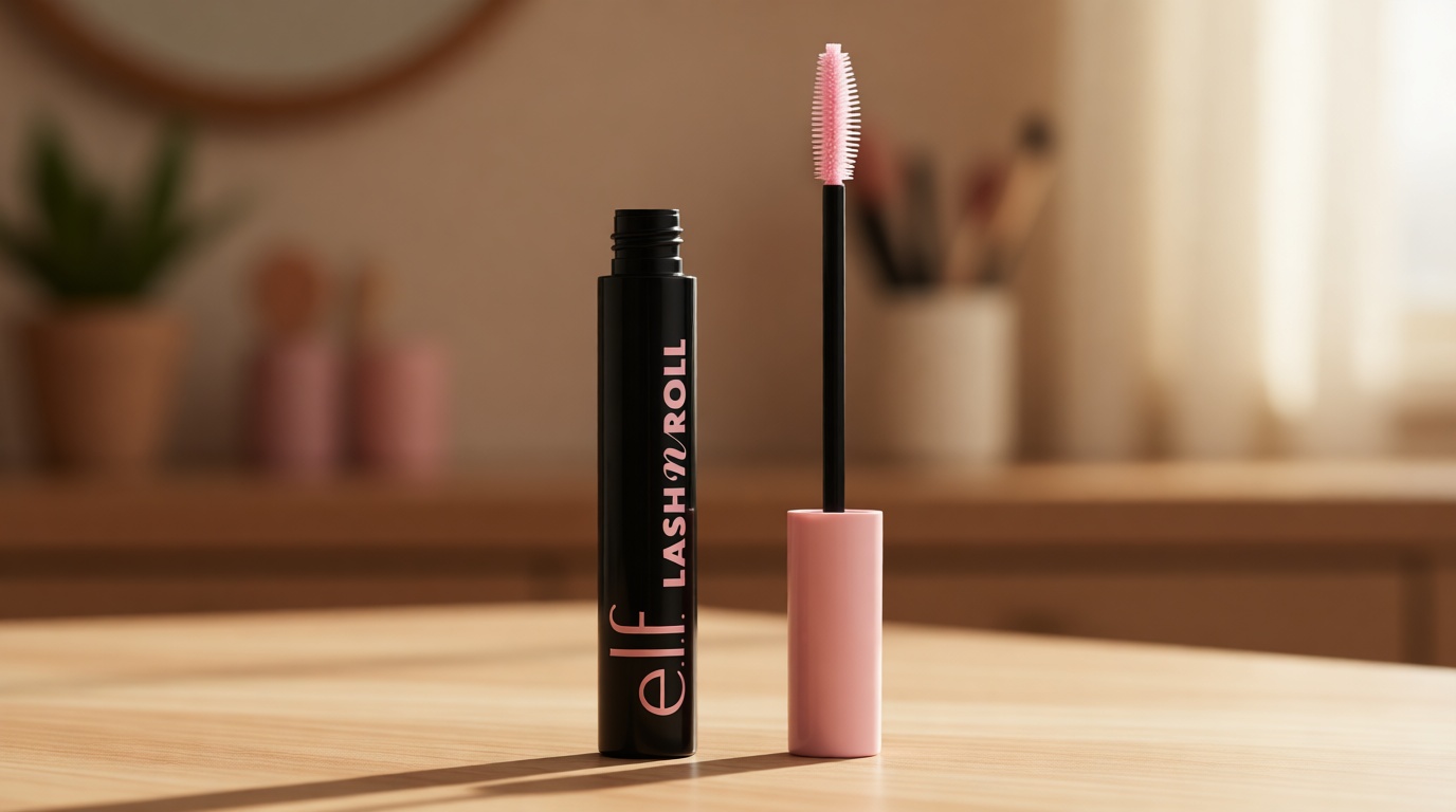 e.l.f. Lash 'N Roll Mascara, Curling Mascara For Visibly Lifted Lashes, Lifts & Separates Lashes. Long-Lasting Formula, Vegan & Cruelty-Free, Black