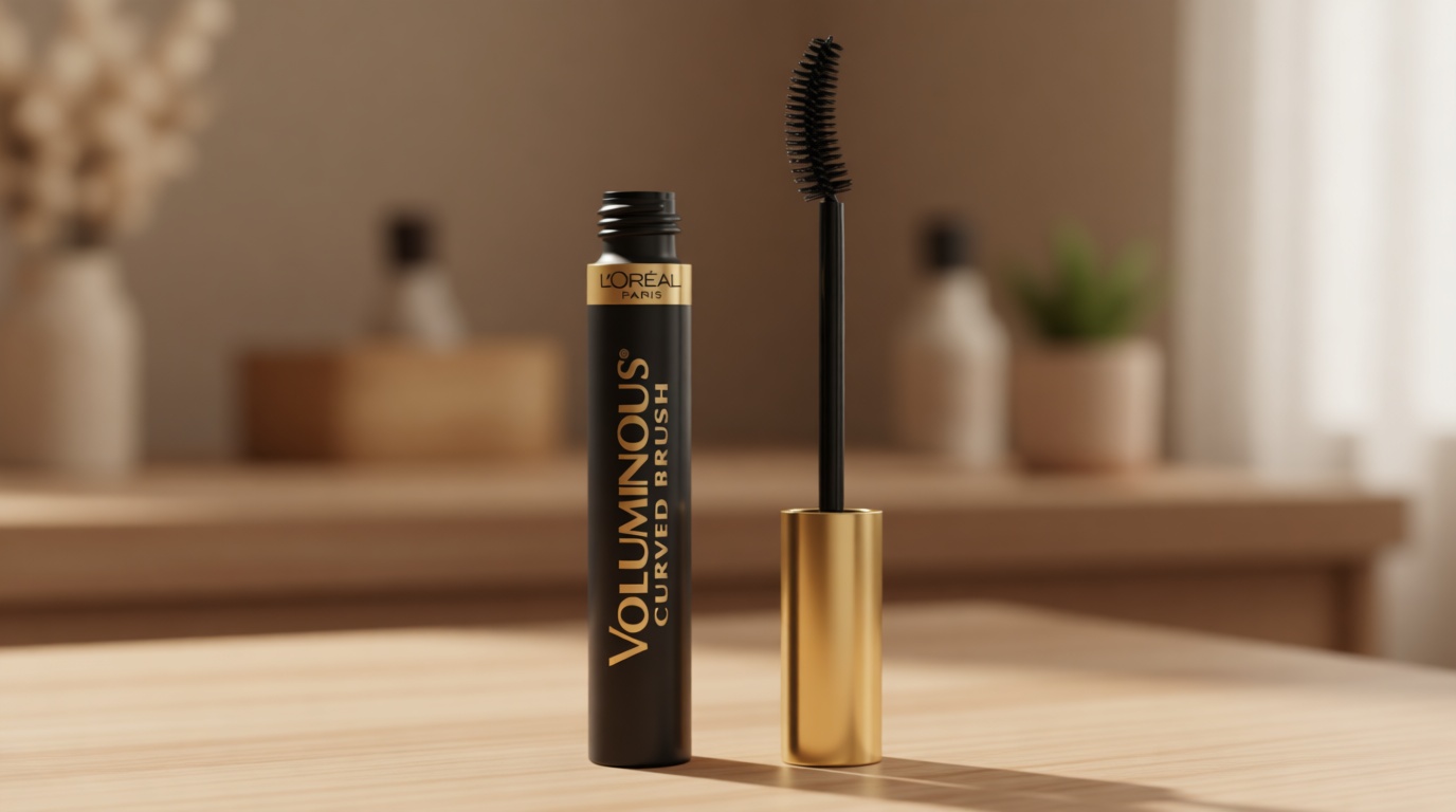 L'Oreal Paris Makeup Voluminous Original Curved Brush Mascara, Black, 0.28 Fl Oz