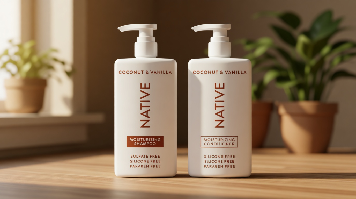 Native Coconut & Vanilla Shampoo and Conditioner Contain Naturally Derived Ingredients | All Hair Types, Color & Treated, Fine to Dry Damaged, Sulfate & Dye Free - 2-Pack