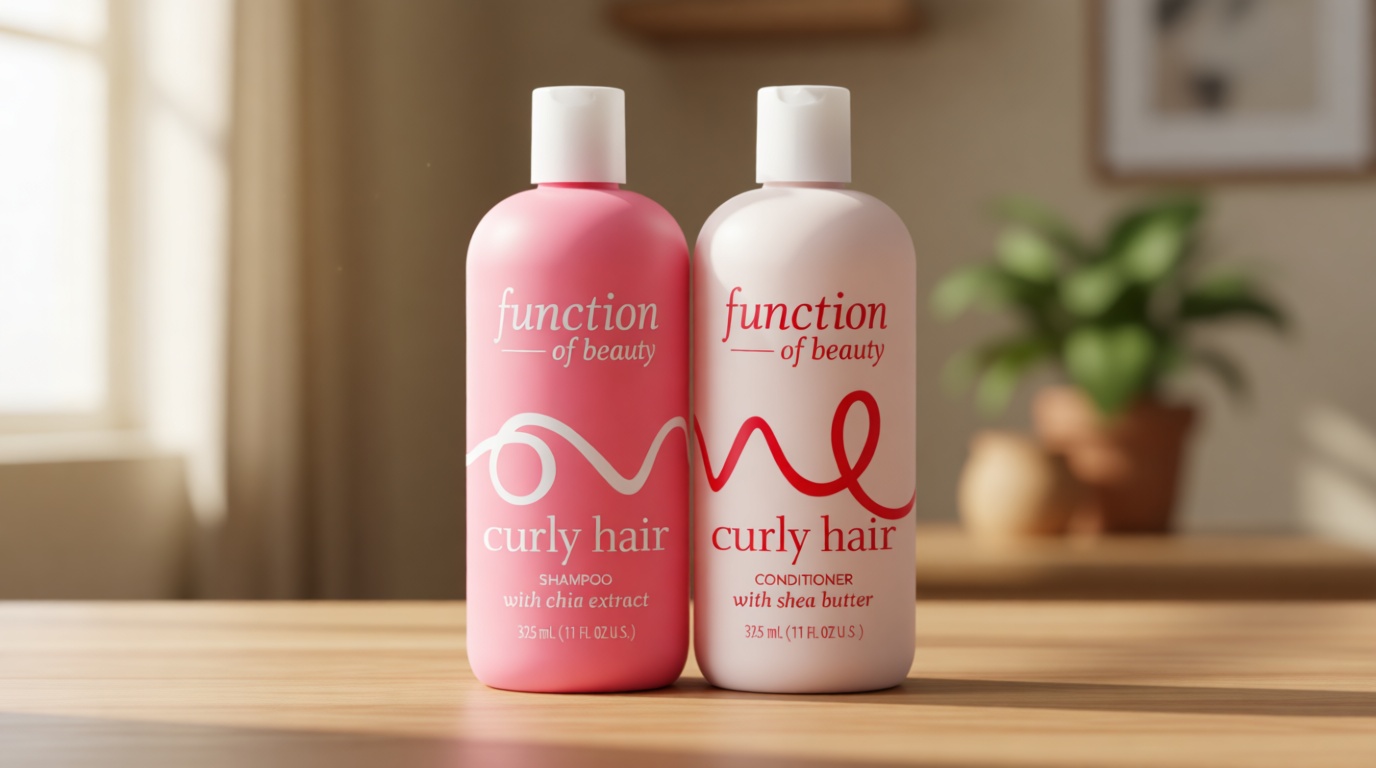 Function of Beauty Curly Hair Shampoo & Conditioner Set - Sulfate-Free Shampoo & Conditioner Duo for Natural Curls & Bounce - Curl Defining, Hydrating & Moisturizing - Dry & Dull Hair Care Products