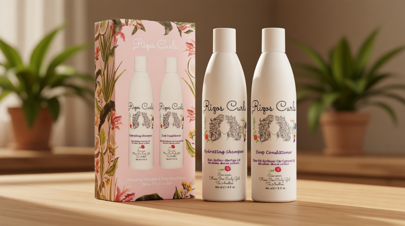 Rizos Curls Wash Day Bundle – Hydrating Shampoo & Deep Conditioner Set with Shea Butter for Every Curl Pattern 1a-4c – Gently Cleanses, Moisturizes, Softens & Adds Shine – Sulfate & Paraben Free