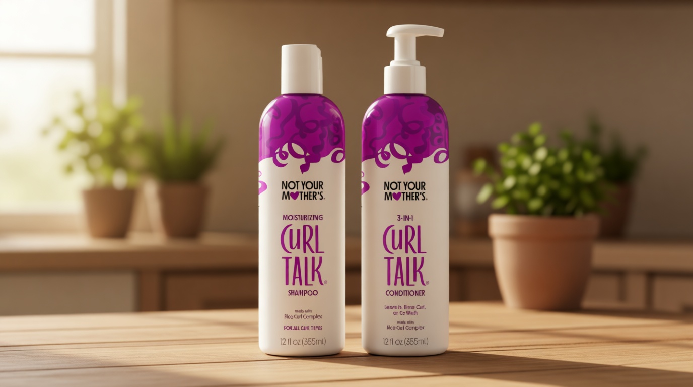 Not Your Mother's Curl Talk Shampoo and Conditioner Set for Curly Hair - (2 Pack) 12 fl oz - Shampoo and Conditioner for Women with All Curl Types - Cleanse & Hydrate Curly Hair - Control Frizz