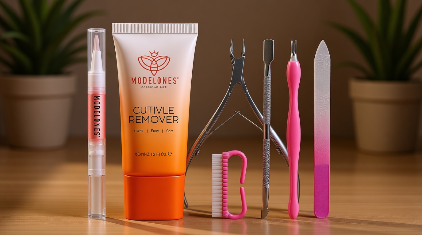 Modelones Cuticle Remover Kit - Cuticle Remover Cream & Cuticle Oil, Cuticle Care Kit w/Cuticle Trimmer Cuticle Pusher & Cuticle Nipper for DIY Nail Manicure, Removedor de Cuticula for Nail Care